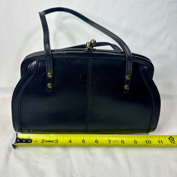Fossil Forever Vintage Black Leather Kiss-Lock Shoulder Bag - Picture 6 of 10